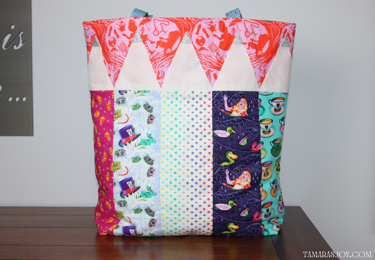 QUILTED PENCIL TOTE BAG / FUN TEACHER GIFT