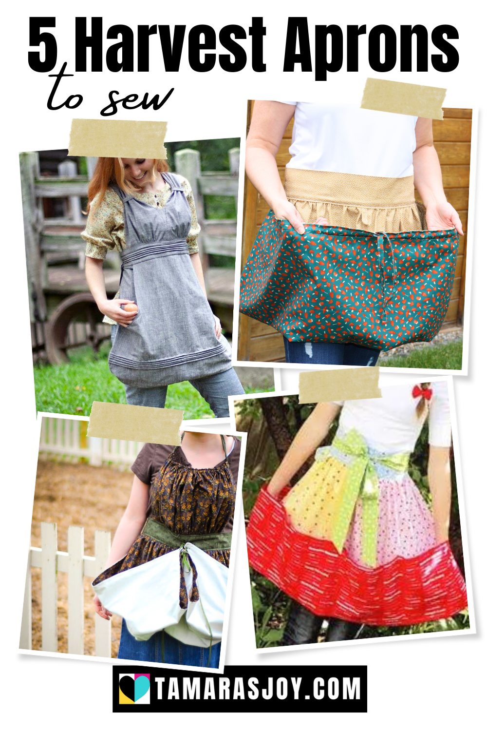5 Harvest Apron Sewing Patterns
