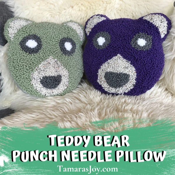 Teddy Bear Punch Needle Pillow DIY!