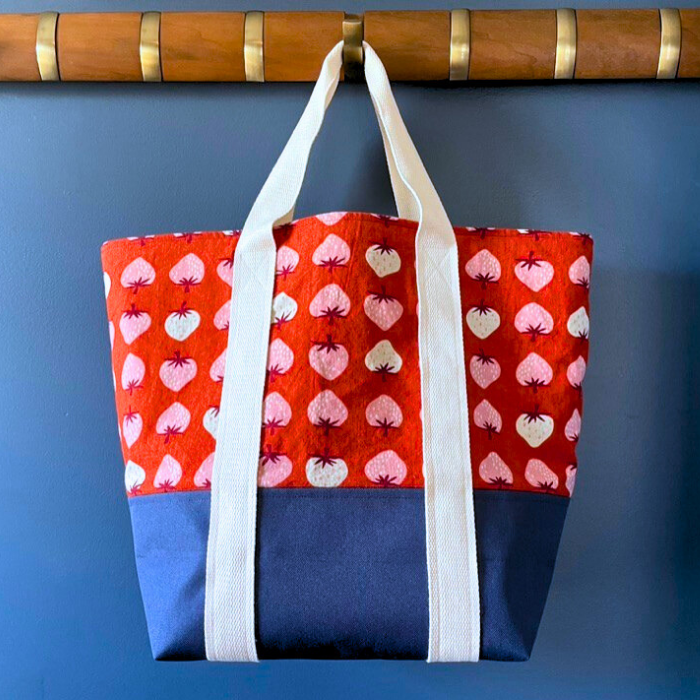 Grocery bag hanging by a hook